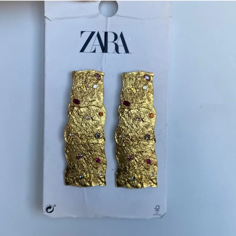 NWT Zara Maxi Gold Tone Earrings - Picture 2 of 11